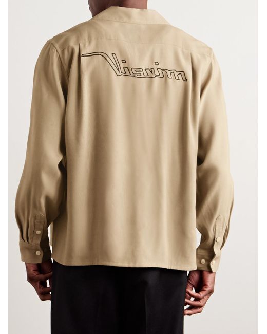 Visvim Natural Keesey Convertible-Collar Logo-Embroidered Woven Shirt for men