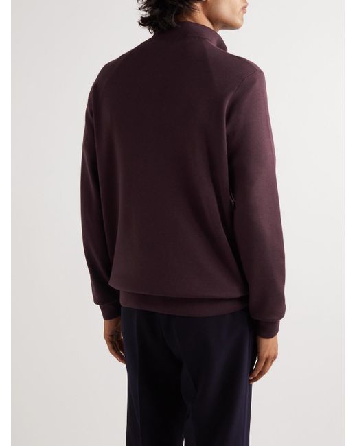 Loro Piana Purple Roadster Cashmere, Virgin Wool And Silk-blend Half-zip Sweater for men