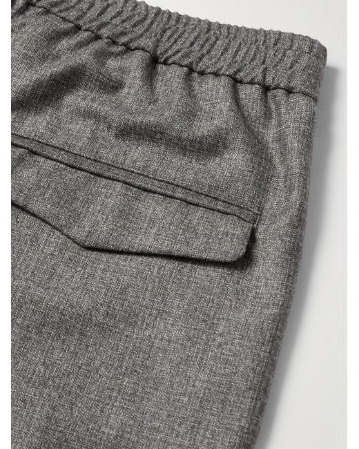 Barena Gray Straight-leg Virgin Wool Drawstring Trousers for men