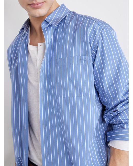 A.P.C. Blue Malo Striped Cotton-poplin Shirt for men