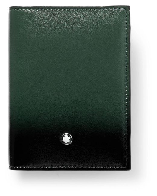 Montblanc Green Meisterstück Dégradé Leather Bifold Cardholder for men