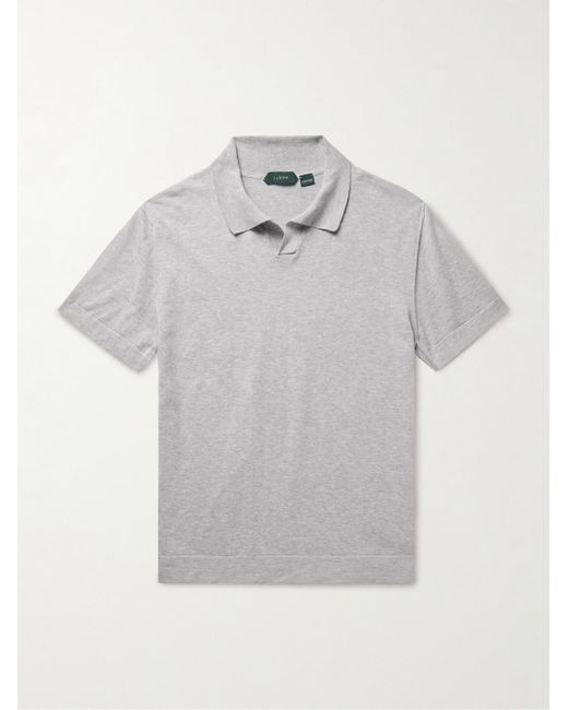 Incotex Gray Zanone Slim-fit Cotton And Silk-blend Polo Shirt for men