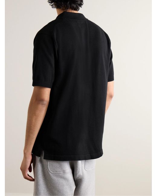 Beams Plus Black Cotton Polo Shirt for men