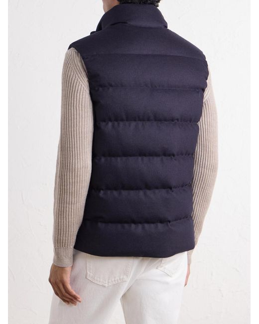 Slowear Blue Padded Wool And Cashmere-blend Gilet for men