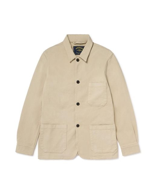 Portuguese Flannel Natural Labura Stretch-cotton Twill Overshirt for men