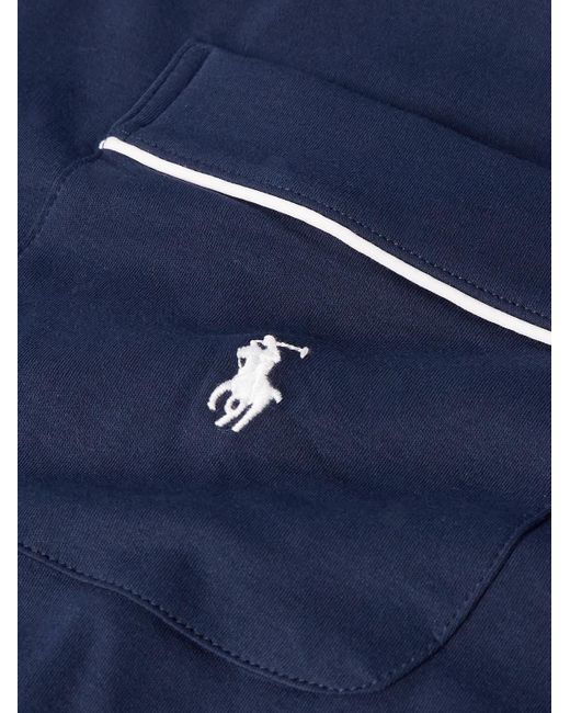 Pigiama slim-fit in jersey di cotone con logo ricamato di Polo Ralph Lauren in Blue da Uomo