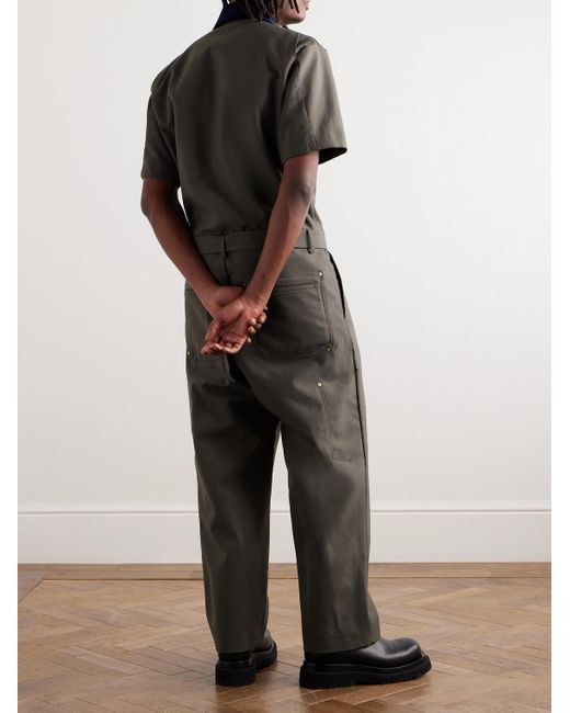 Sacai Brown Carharrt Wip Straight-leg Corduroy-trimmed Logo-appliquéd Canvas Jumpsuit for men
