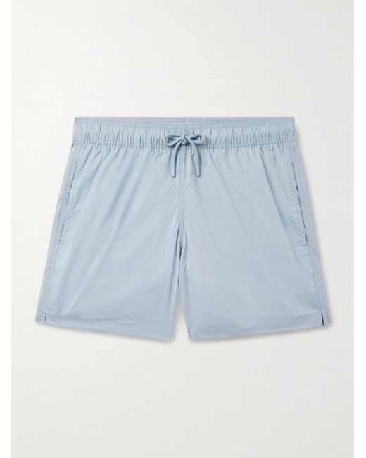 Frescobol Carioca Blue Salvador Straight-Leg Mid-Length Recycled Swim Shorts for men