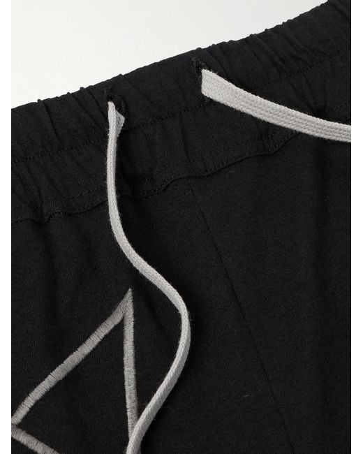 Rick Owens Black Champion Dietrich Straight-leg Logo-embroidered Cotton-jersey Sweatpants for men