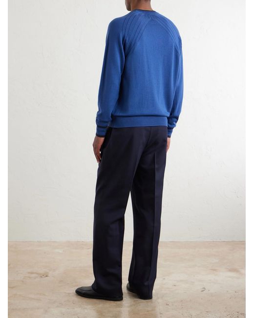 John Smedley Blue Dean Merino Wool Sweater for men