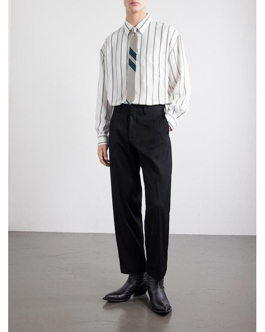 Enfants Riches Deprimes White Henri's Everyday Striped Silk-Blend Satin Shirt for men