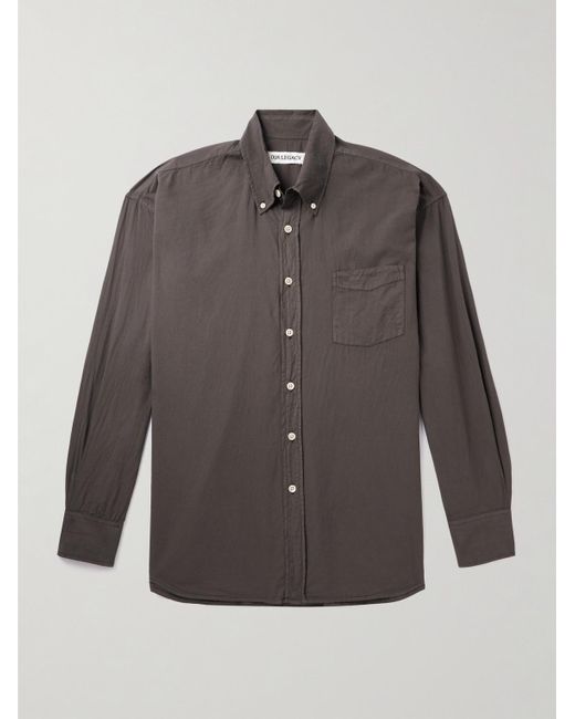 Our Legacy Borrowed Oversized-Hemd aus Baumwoll-Voile mit Button-Down-Kragen in Gray für Herren