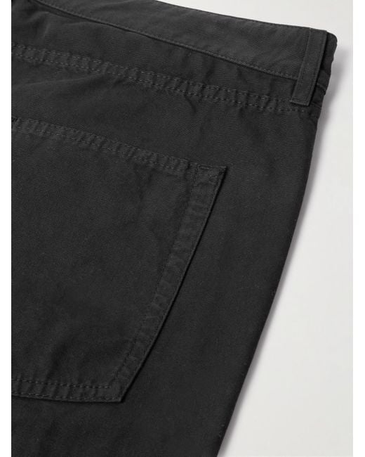 Saint Laurent Gerade geschnittene Hose aus Baumwoll-Canvas in Black für Herren