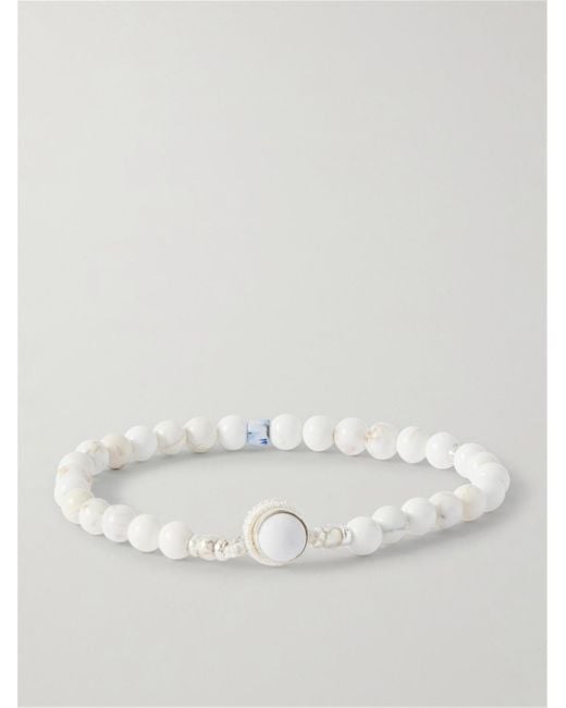 Mikia White Circle 8 Sterling And Magnesite Bracelet for men