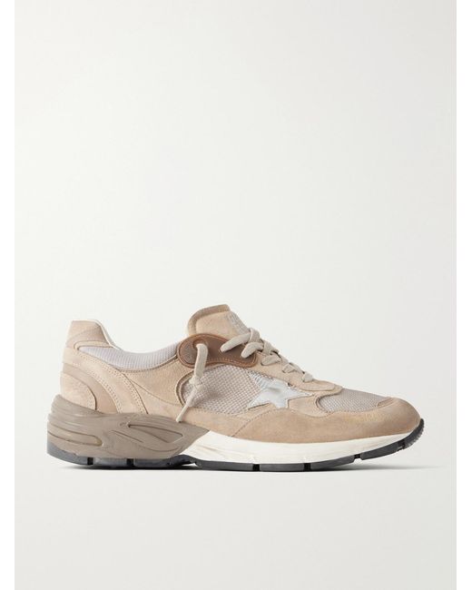 Golden Goose Deluxe Brand White Running Dad Suede-Trimmed Mesh Sneakers for men
