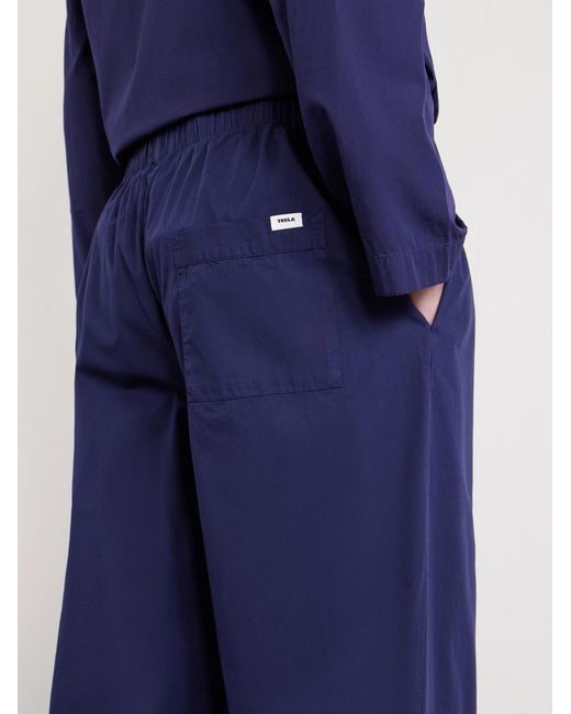 Tekla Blue Straight-Leg Organic Cotton-Poplin Pyjama Trousers for men