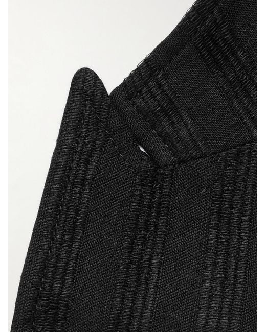 Oliver Spencer Black Wyndhams Embroidered Linen Suit Jacket for men