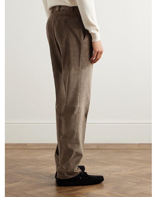 Canali Natural Tapered Cotton-Blend Corduroy Trousers for men