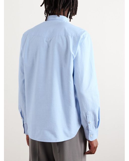Officine Generale Blue Slim-Fit Cotton Oxford Shirt for men