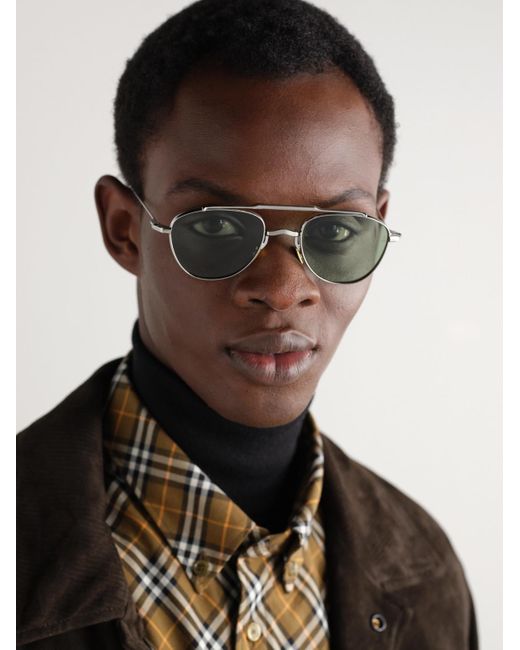 Jacques Marie Mage Green Yellowstone Forever Mollies Aviator-Style Beta Titanium Sunglasses for men
