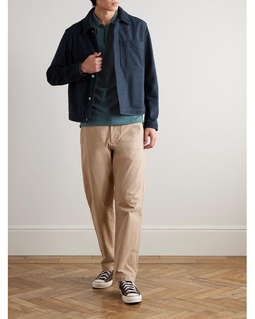 Sunspel Green Riviera Slim-Fit Cotton-Mesh Polo Shirt for men