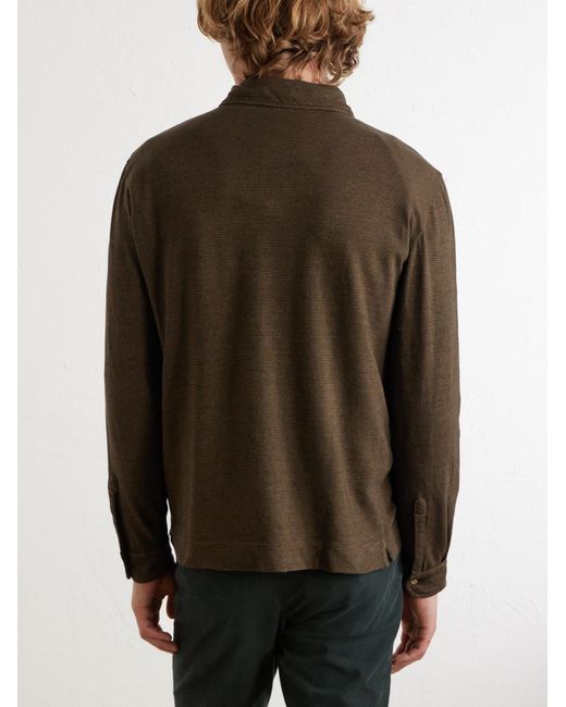 Massimo Alba Brown Raya Cotton And Cashmere-Blend Polo Shirt for men