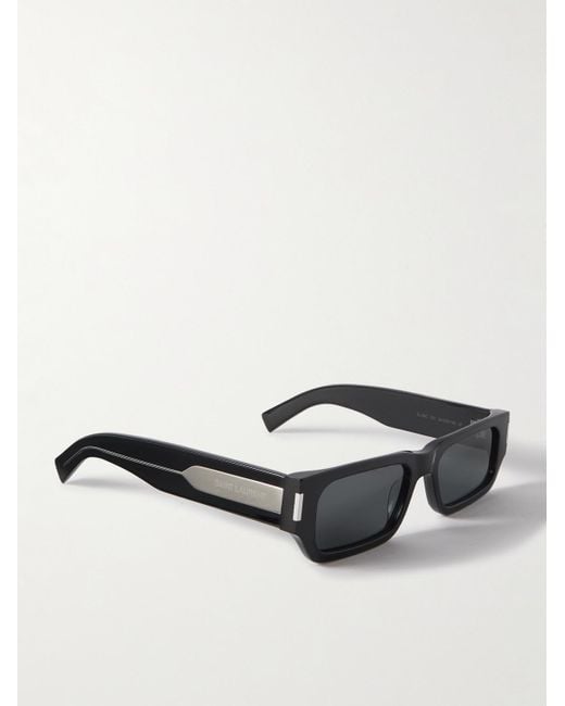 Saint Laurent Black New Wave Rectangular-frame Acetate Sunglasses for men