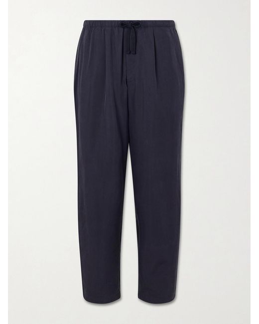 Kaptain Sunshine Blue Straight-leg Silk-gabardine Drawstring Trousers for men