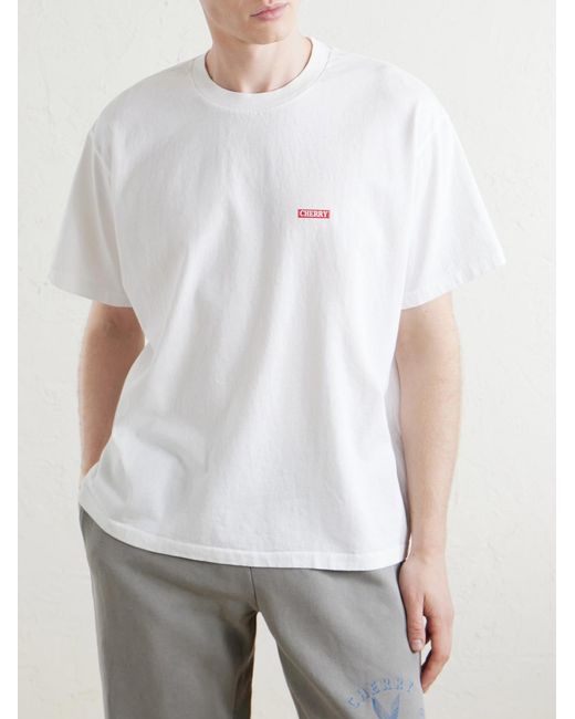 CHERRY LA White Logo-Print Cotton-Jersey T-Shirt for men