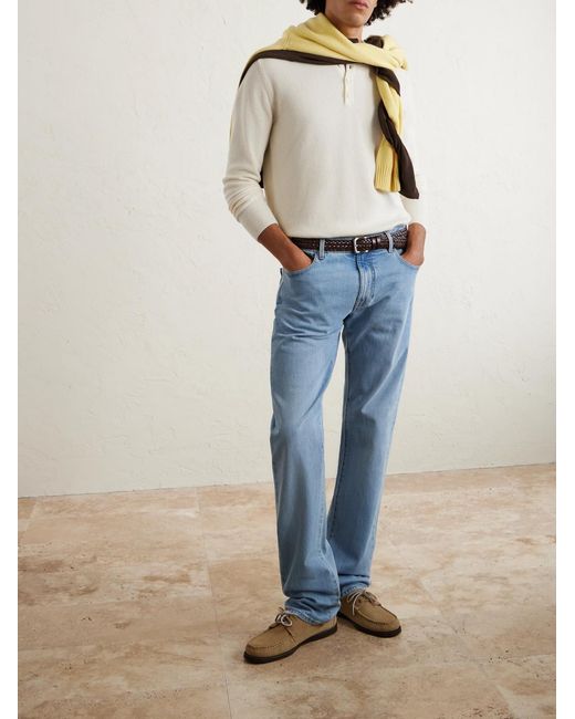 Canali Blue Straight-Leg Jeans for men