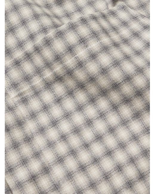 Canali White Checked Cotton-Flannel Shirt for men