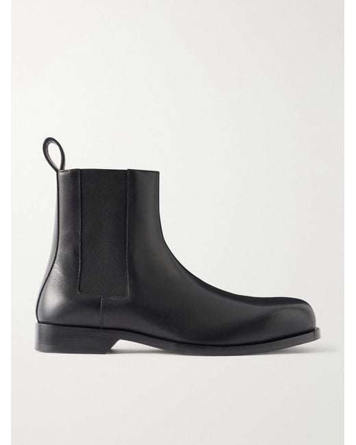 Loewe Black Bobine Leather Chelsea Boots for men