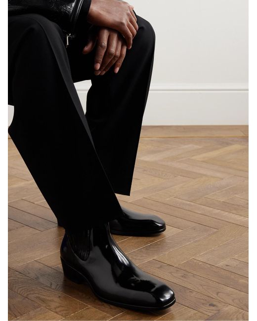 Tom Ford Bailey Patent leather Chelsea Boots in Black for Men
