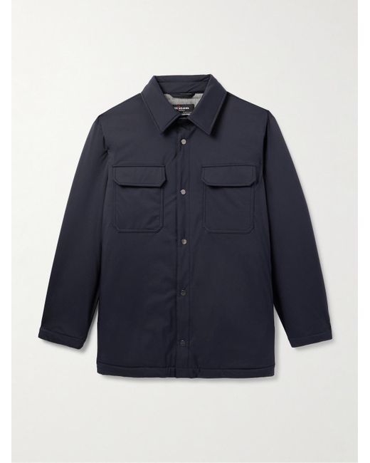 Kiton Blue Padded Shell Shirt Jacket for men