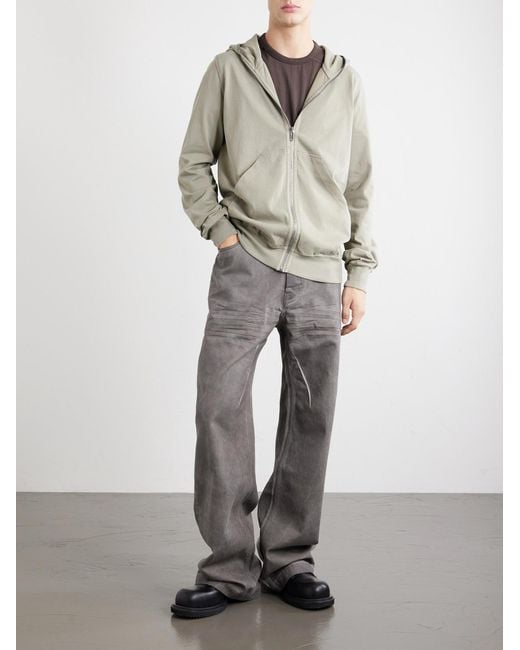 Rick Owens Natural Gimp Cotton-Jersey Zip-Up Hoodie for men