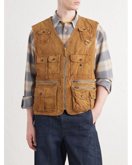 Polo Ralph Lauren Brown Suede Utility Vest for men
