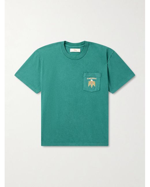 CHERRY LA Green Logo-Print Cotton-Jersey T-Shirt for men