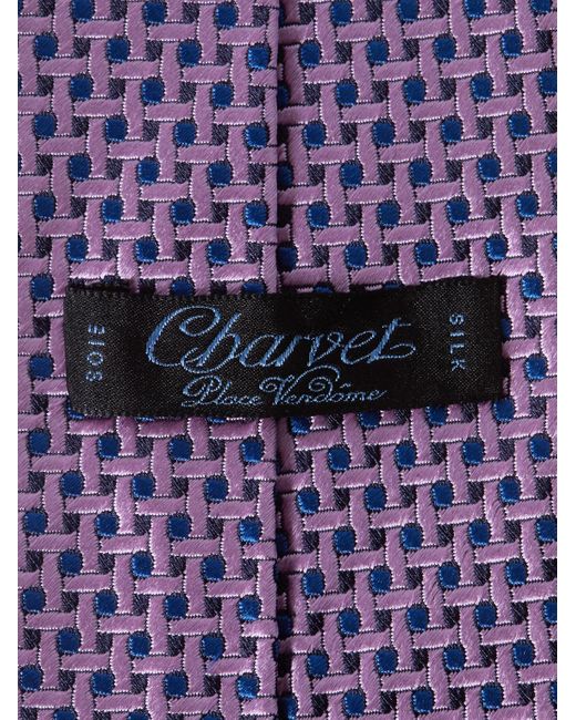 Charvet Purple 8.5cm Silk-jacquard Tie for men
