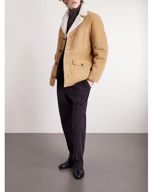 Nili Lotan Natural Goshen Shearling Coat for men