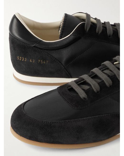 Common Projects Minimal Runner Sneakers aus Leder mit Velourslederbesatz in Black für Herren