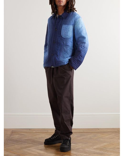 YMC Blue Quilted Ombré Cotton Chore Jacket for men