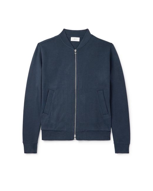 Mr P. Blue Cotton Zip-up Sweatshirt for men