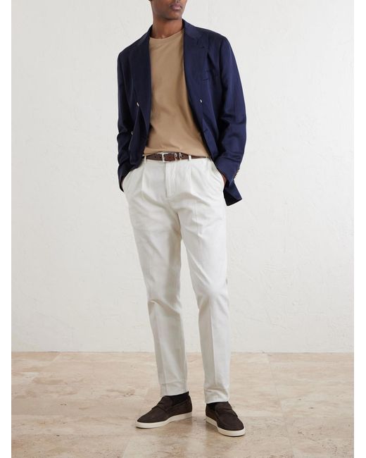 Brunello Cucinelli Natural Logo-Print Cotton-Jersey T-Shirt for men
