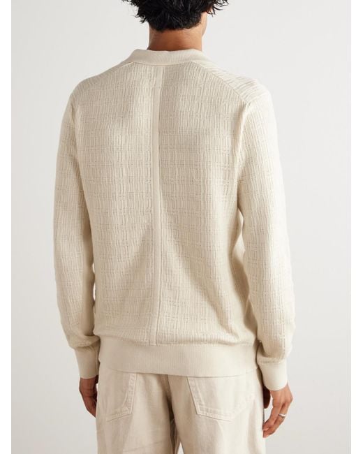 Rag & Bone Pullover aus strukturiertem Baumwollstrick mit Polokragen in Natural für Herren