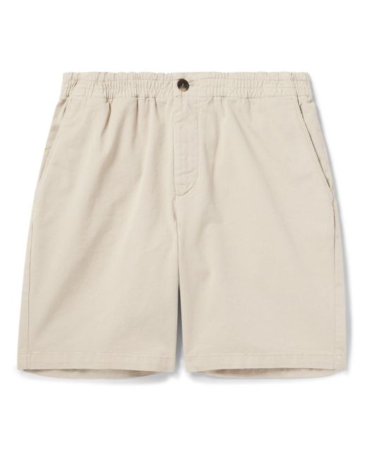 Mr P. Natural Straight-leg Garment-dyed Organic Cotton-blend Twill Shorts for men