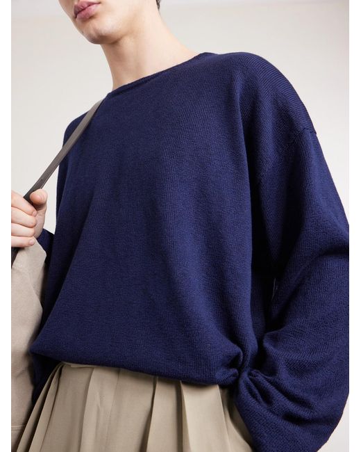 The Elder Statesman Blue Nora Lite Sycamore Cotton Sweater for men