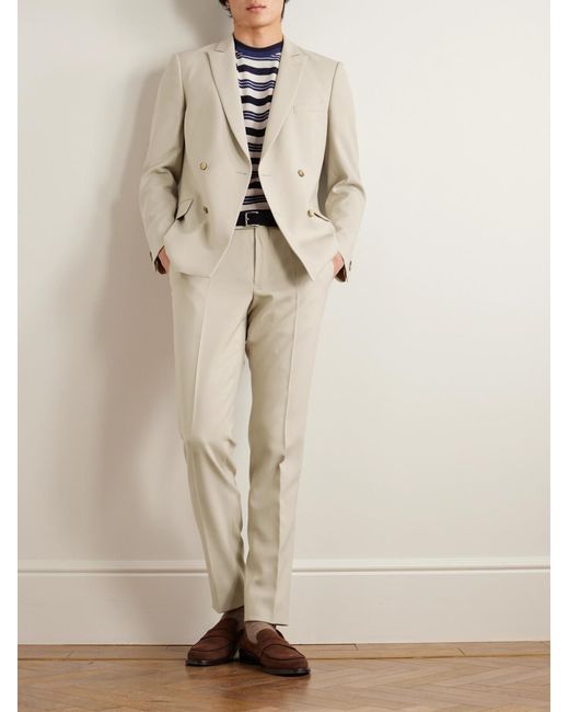 Mr P. Natural Phillip Double-Breasted Wool And Mohair-Blend Suit Jacket for men