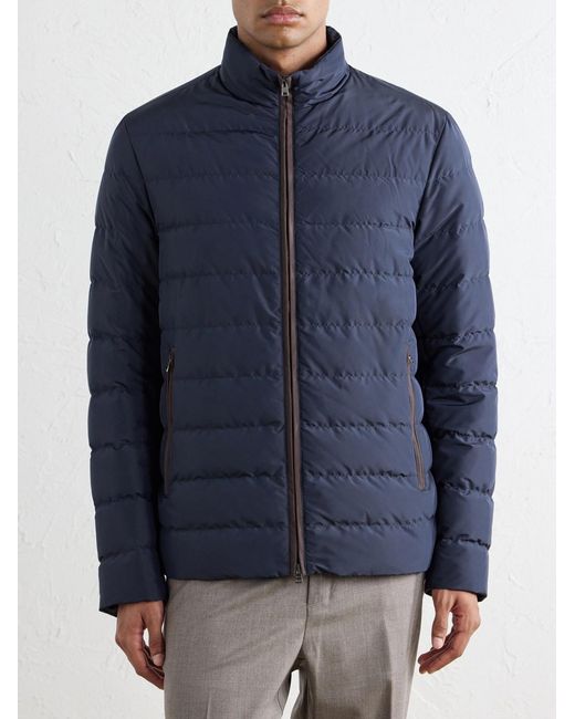 Herno Quilted Padded Down Jacket in Blue für Herren