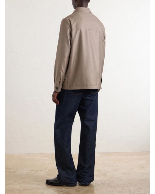 Slowear Natural Wool And Silk-blend Overshirt for men