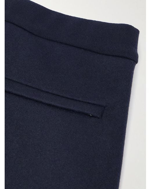 Loro Piana Blue Breia Tapered Wool And Cashmere-Blend Trousers for men
